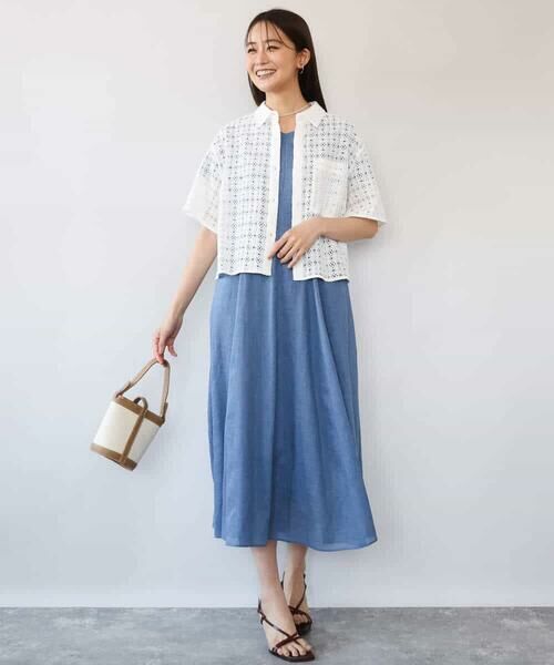 MK MICHEL KLEIN / エムケーミッシェルクラン シャツ・ブラウス | [洗える]幾何レース五分袖シャツブラウス | 詳細9