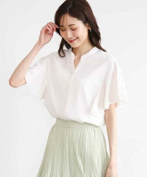 MK MICHEL KLEIN / エムケーミッシェルクラン シャツ・ブラウス | [接触冷感/洗える]フリルスリーブブラウス | 詳細2