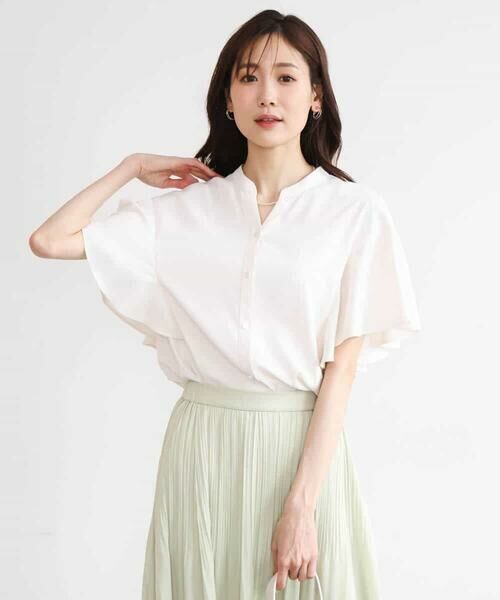 MK MICHEL KLEIN / エムケーミッシェルクラン シャツ・ブラウス | [接触冷感/洗える]フリルスリーブブラウス | 詳細3