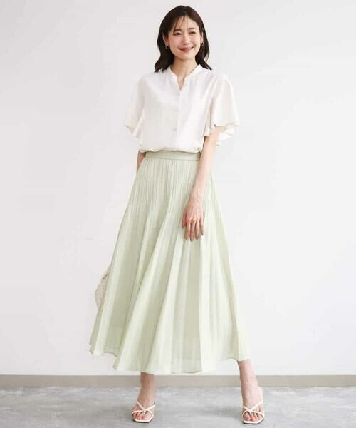 MK MICHEL KLEIN / エムケーミッシェルクラン シャツ・ブラウス | [接触冷感/洗える]フリルスリーブブラウス | 詳細4