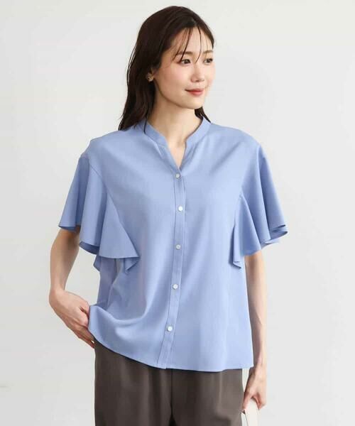 MK MICHEL KLEIN / エムケーミッシェルクラン シャツ・ブラウス | [接触冷感/洗える]フリルスリーブブラウス | 詳細7