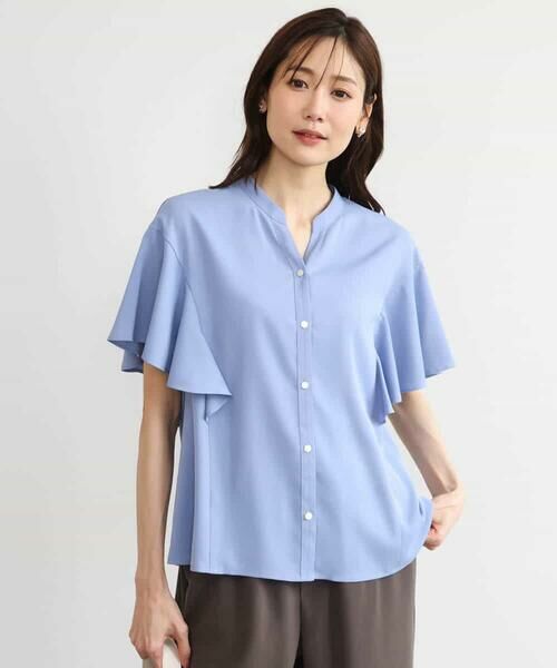 MK MICHEL KLEIN / エムケーミッシェルクラン シャツ・ブラウス | [接触冷感/洗える]フリルスリーブブラウス | 詳細9