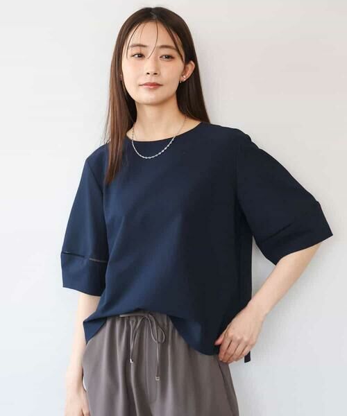 MK MICHEL KLEIN / エムケーミッシェルクラン シャツ・ブラウス | [撥水/UVカット/洗える]ランタンスリーブブラウス | 詳細2