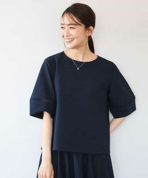 MK MICHEL KLEIN / エムケーミッシェルクラン シャツ・ブラウス | [撥水/UVカット/洗える]ランタンスリーブブラウス | 詳細6