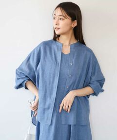 MK MICHEL KLEIN / エムケーミッシェルクラン シャツ・ブラウス | [接触冷感/通気性/洗える]ラミーリネン混シャツブラウス