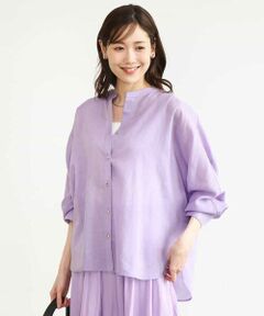 MK MICHEL KLEIN / エムケーミッシェルクラン シャツ・ブラウス | [接触冷感/通気性/洗える]ラミーリネン混シャツブラウス