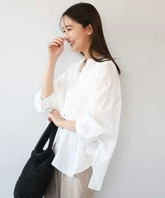 MK MICHEL KLEIN / エムケーミッシェルクラン シャツ・ブラウス | [接触冷感/通気性/洗える]ラミーリネン混シャツブラウス