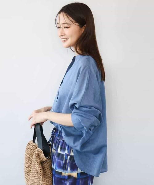 MK MICHEL KLEIN / エムケーミッシェルクラン シャツ・ブラウス | [接触冷感/通気性/洗える]ラミーリネン混シャツブラウス | 詳細11