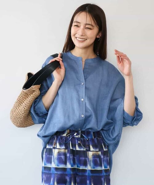 MK MICHEL KLEIN / エムケーミッシェルクラン シャツ・ブラウス | [接触冷感/通気性/洗える]ラミーリネン混シャツブラウス | 詳細13