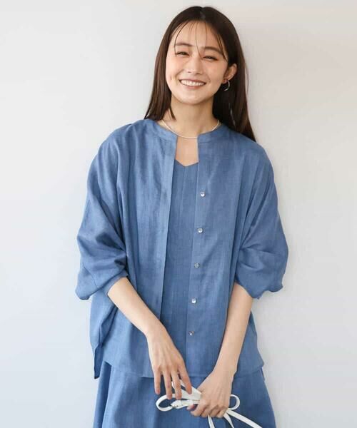 MK MICHEL KLEIN / エムケーミッシェルクラン シャツ・ブラウス | [接触冷感/通気性/洗える]ラミーリネン混シャツブラウス | 詳細17