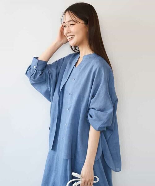 MK MICHEL KLEIN / エムケーミッシェルクラン シャツ・ブラウス | [接触冷感/通気性/洗える]ラミーリネン混シャツブラウス | 詳細18