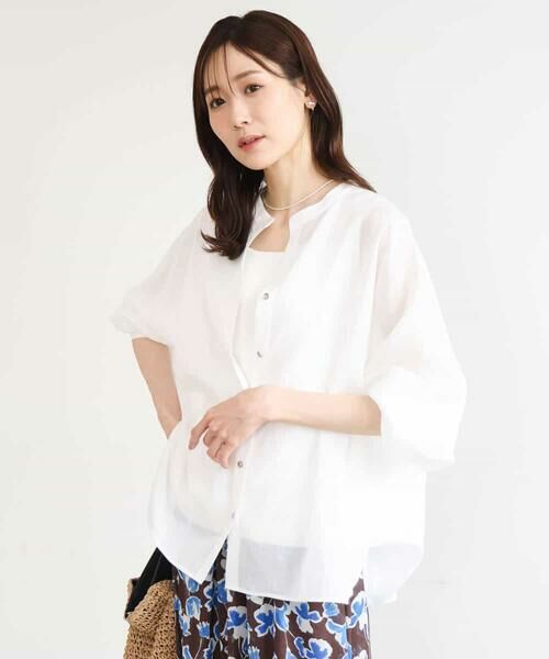 MK MICHEL KLEIN / エムケーミッシェルクラン シャツ・ブラウス | [接触冷感/通気性/洗える]ラミーリネン混シャツブラウス | 詳細2