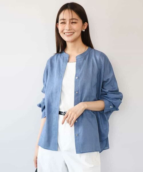 MK MICHEL KLEIN / エムケーミッシェルクラン シャツ・ブラウス | [接触冷感/通気性/洗える]ラミーリネン混シャツブラウス | 詳細23