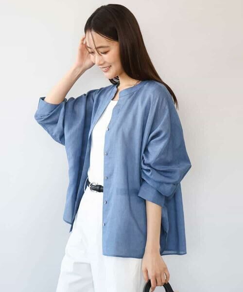 MK MICHEL KLEIN / エムケーミッシェルクラン シャツ・ブラウス | [接触冷感/通気性/洗える]ラミーリネン混シャツブラウス | 詳細25