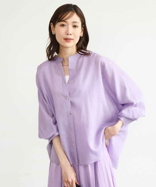 MK MICHEL KLEIN / エムケーミッシェルクラン シャツ・ブラウス | [接触冷感/通気性/洗える]ラミーリネン混シャツブラウス | 詳細29