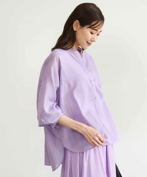 MK MICHEL KLEIN / エムケーミッシェルクラン シャツ・ブラウス | [接触冷感/通気性/洗える]ラミーリネン混シャツブラウス | 詳細30