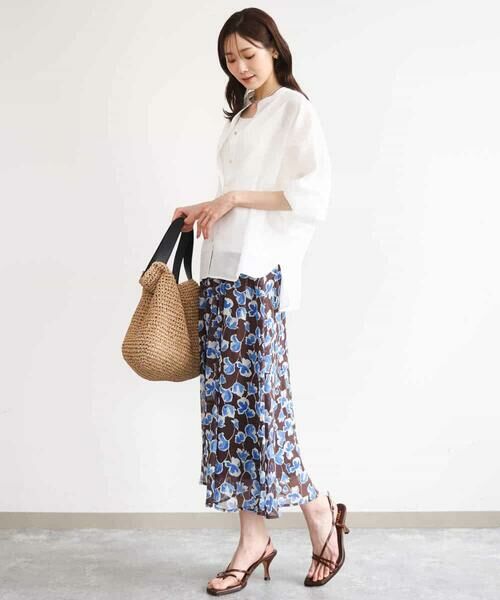 MK MICHEL KLEIN / エムケーミッシェルクラン シャツ・ブラウス | [接触冷感/通気性/洗える]ラミーリネン混シャツブラウス | 詳細5