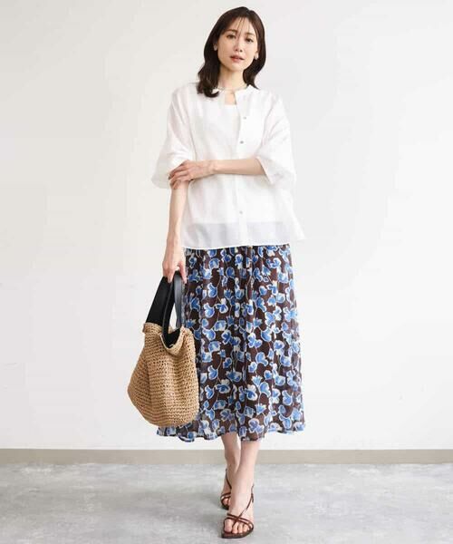 MK MICHEL KLEIN / エムケーミッシェルクラン シャツ・ブラウス | [接触冷感/通気性/洗える]ラミーリネン混シャツブラウス | 詳細6