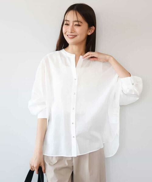 MK MICHEL KLEIN / エムケーミッシェルクラン シャツ・ブラウス | [接触冷感/通気性/洗える]ラミーリネン混シャツブラウス | 詳細7