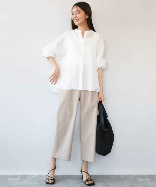 MK MICHEL KLEIN / エムケーミッシェルクラン シャツ・ブラウス | [接触冷感/通気性/洗える]ラミーリネン混シャツブラウス | 詳細9