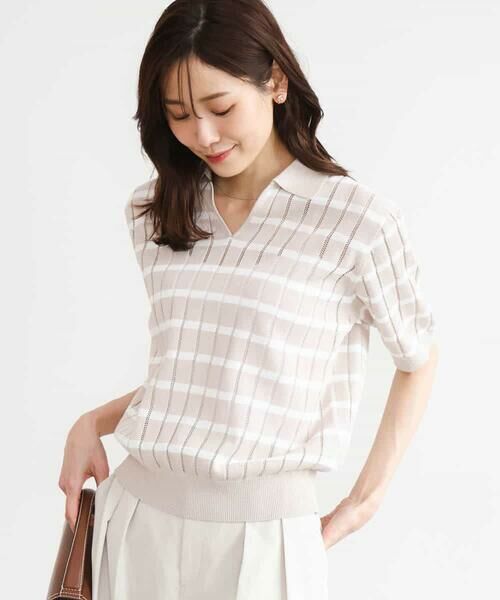 MK MICHEL KLEIN / エムケーミッシェルクラン カットソー | [洗える]衿付きスキッパーデザインニット | 詳細17