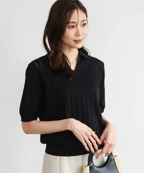 MK MICHEL KLEIN / エムケーミッシェルクラン カットソー | [洗える]衿付きスキッパーデザインニット | 詳細6