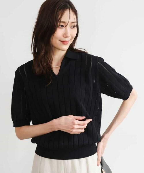 MK MICHEL KLEIN / エムケーミッシェルクラン カットソー | [洗える]衿付きスキッパーデザインニット | 詳細7