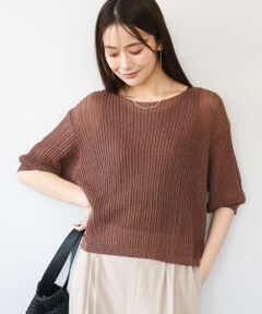 MK MICHEL KLEIN / エムケーミッシェルクラン ニット・セーター | [洗える]クロップド丈シアーリブニット