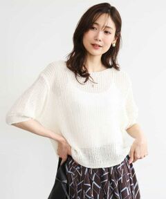 MK MICHEL KLEIN / エムケーミッシェルクラン ニット・セーター | [洗える]クロップド丈シアーリブニット