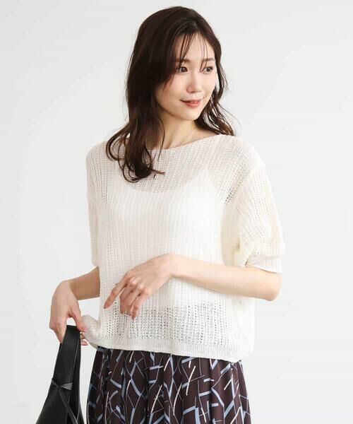 MK MICHEL KLEIN / エムケーミッシェルクラン ニット・セーター | [洗える]クロップド丈シアーリブニット | 詳細14