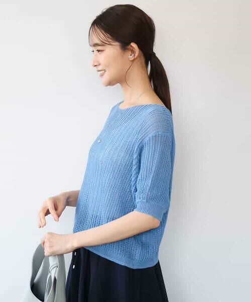 MK MICHEL KLEIN / エムケーミッシェルクラン ニット・セーター | [洗える]クロップド丈シアーリブニット | 詳細24