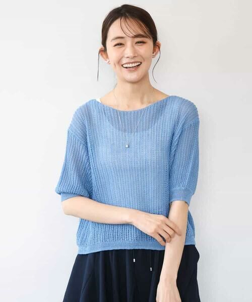 MK MICHEL KLEIN / エムケーミッシェルクラン ニット・セーター | [洗える]クロップド丈シアーリブニット | 詳細25