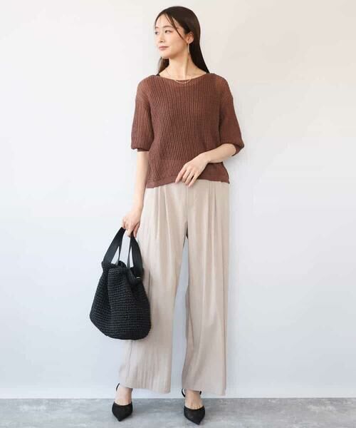 MK MICHEL KLEIN / エムケーミッシェルクラン ニット・セーター | [洗える]クロップド丈シアーリブニット | 詳細5