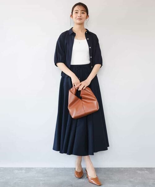 MK MICHEL KLEIN / エムケーミッシェルクラン ロング・マキシ丈スカート | [撥水/UVカット/洗える]ボリュームフレアスカート | 詳細10