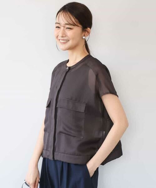 MK MICHEL KLEIN / エムケーミッシェルクラン その他アウター | [洗える]カラミ織シアーブルゾン | 詳細7