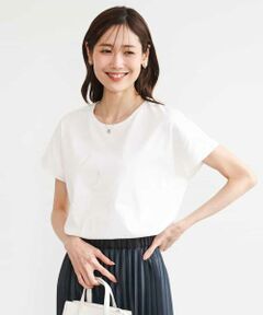 [洗える]ニュアンスロゴ フレンチスリーブTシャツ