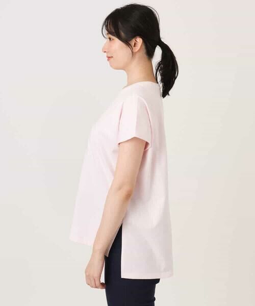 MK MICHEL KLEIN / エムケーミッシェルクラン カットソー | [洗える]ニュアンスロゴ フレンチスリーブTシャツ | 詳細10