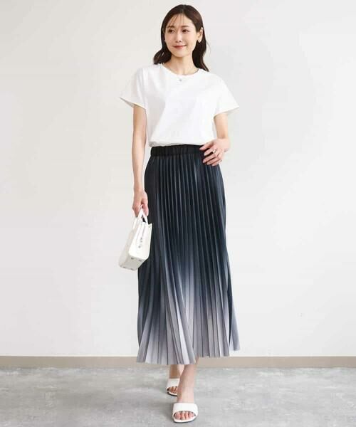 MK MICHEL KLEIN / エムケーミッシェルクラン カットソー | [洗える]ニュアンスロゴ フレンチスリーブTシャツ | 詳細3