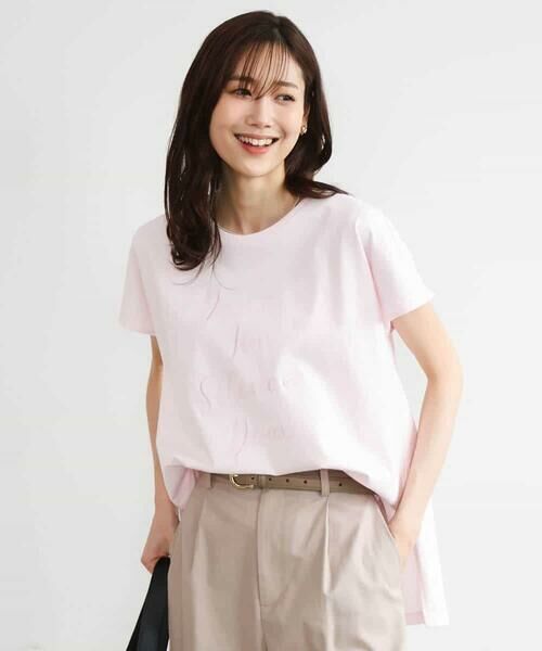 MK MICHEL KLEIN / エムケーミッシェルクラン カットソー | [洗える]ニュアンスロゴ フレンチスリーブTシャツ | 詳細6