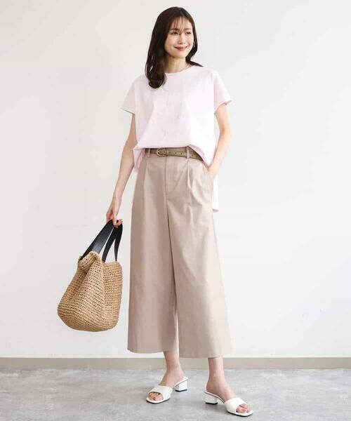 MK MICHEL KLEIN / エムケーミッシェルクラン カットソー | [洗える]ニュアンスロゴ フレンチスリーブTシャツ | 詳細8