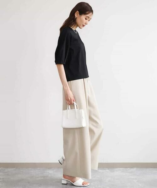 MK MICHEL KLEIN / エムケーミッシェルクラン カットソー | [接触冷感/洗える]シルケットスムース タックスリーブカットソー | 詳細11