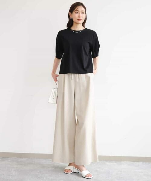 MK MICHEL KLEIN / エムケーミッシェルクラン カットソー | [接触冷感/洗える]シルケットスムース タックスリーブカットソー | 詳細12