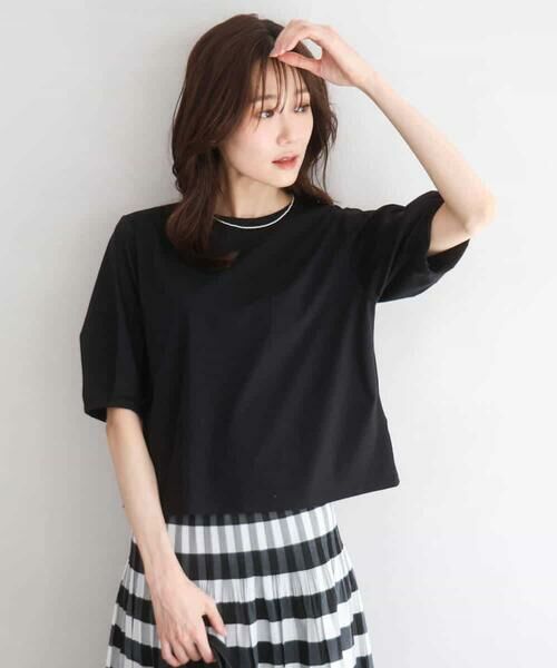 MK MICHEL KLEIN / エムケーミッシェルクラン カットソー | [接触冷感/洗える]シルケットスムース タックスリーブカットソー | 詳細15