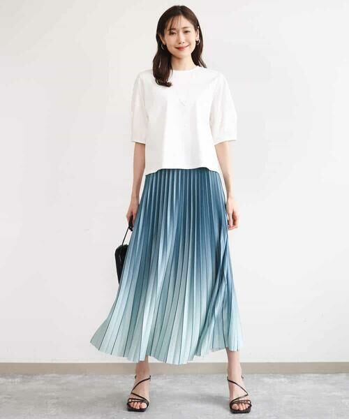 MK MICHEL KLEIN / エムケーミッシェルクラン カットソー | [接触冷感/洗える]シルケットスムース タックスリーブカットソー | 詳細22