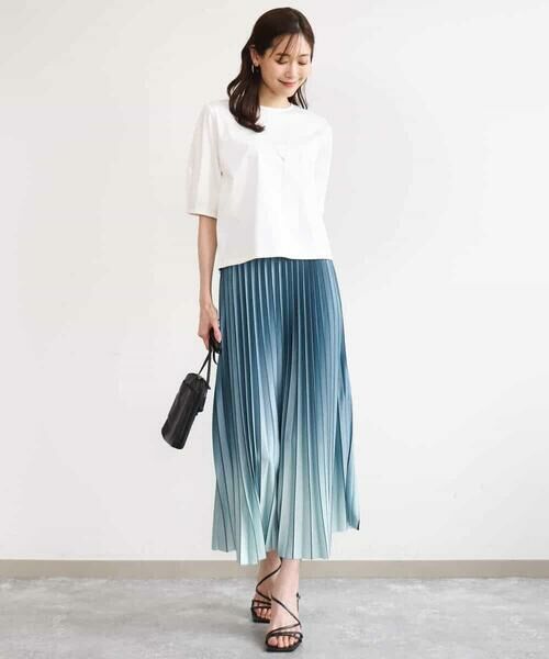 MK MICHEL KLEIN / エムケーミッシェルクラン カットソー | [接触冷感/洗える]シルケットスムース タックスリーブカットソー | 詳細23