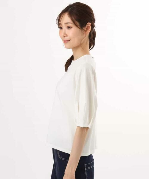 MK MICHEL KLEIN / エムケーミッシェルクラン カットソー | [接触冷感/洗える]シルケットスムース タックスリーブカットソー | 詳細25