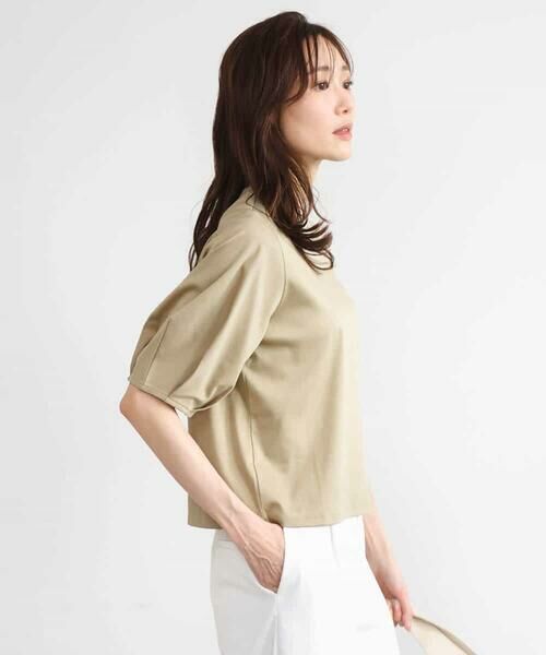 MK MICHEL KLEIN / エムケーミッシェルクラン カットソー | [接触冷感/洗える]シルケットスムース タックスリーブカットソー | 詳細5