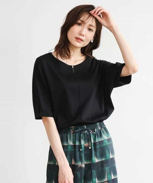 MK MICHEL KLEIN / エムケーミッシェルクラン カットソー | [接触冷感/洗える]シルケットスムース ドルマンスリーブカットソー | 詳細12