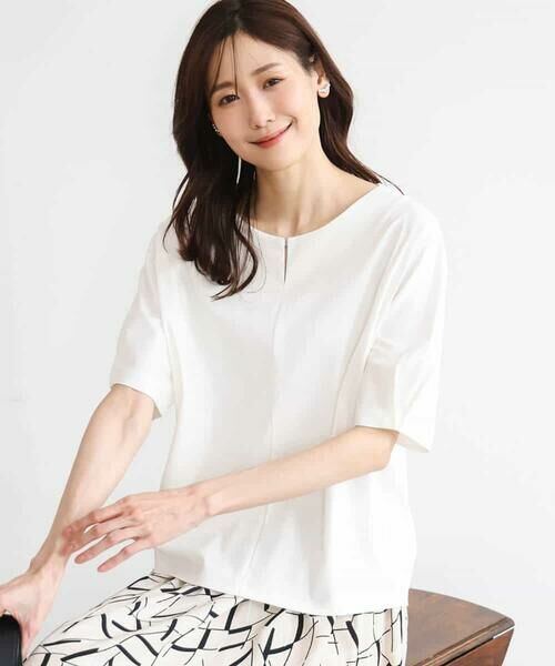MK MICHEL KLEIN / エムケーミッシェルクラン カットソー | [接触冷感/洗える]シルケットスムース ドルマンスリーブカットソー | 詳細17