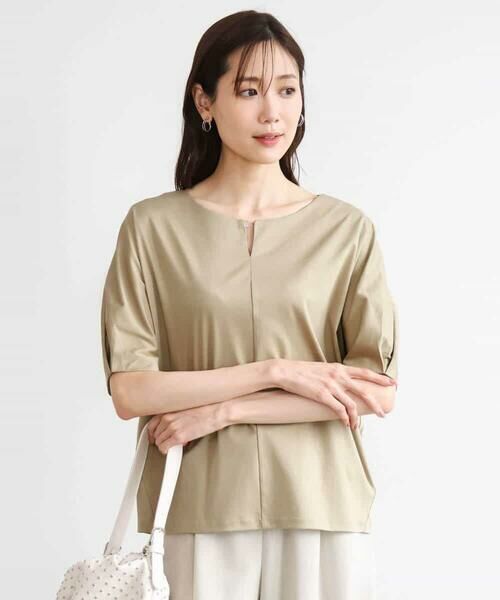 MK MICHEL KLEIN / エムケーミッシェルクラン カットソー | [接触冷感/洗える]シルケットスムース ドルマンスリーブカットソー | 詳細2